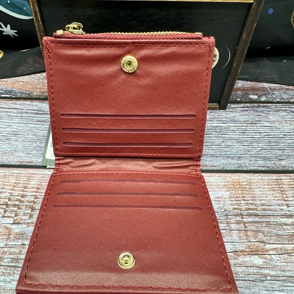 BADGLEY MISCHKA | Card Holder Coin Purse Wallet Burgundy Red NWT